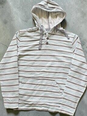 Free Planet Striped Cotton Pullover Sweater Size XL Lightweight Woven Top Boho